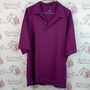 Tiger Woods collection T-shirt, collared gridlock Men's Purple Polo Shirt